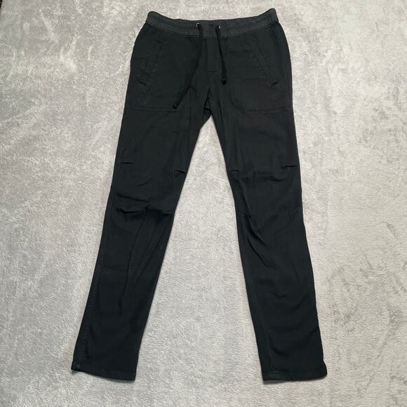 James Perse Pants Womens Small 1 Black Drawstring Light Stretch Casual - Picture 1 of 7